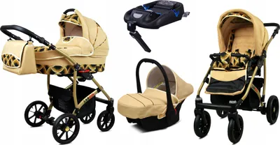 Produktbild von BabyLux® Largo | 4in1 Kinderwagen Set | Gold Rainbow | Kombikinderwagen | Kinderwagenset | Isofi