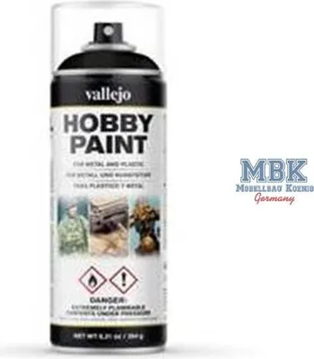 Produktbild von Vallejo 28.012, Schwarz, Sprühfarbe, Flüssigkeit, 400 ml, 1 Stück(e)