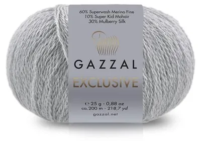 Produktbild von Gazzal Exclusive 9921 Hellgrau – weich, Merino/Seide/Mohair 200m