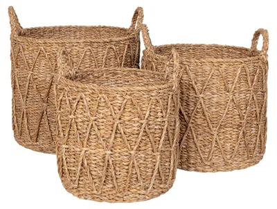 Produktbild von 3er-Set Krabi Seegras-Körbe — Natur