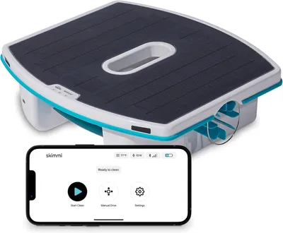 Productafbeelding van Automatische zwembadskimmer met wifi en zonne-energie voor een bladschoon wateroppervlak
