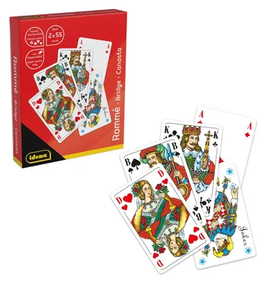 Produktbild von Idena Spielkarten Rommé Französches Bild 2x 55 Blatt