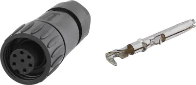 Immagine prodotto di Connettore per cavo Amphenol RD24-KSG, incl. scarico della trazione, presa diritta, connessione a crimpare, numero di poli 6+PE, uscita cavo