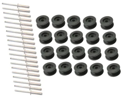 Produktbild von 20 Stück - Rundknopf für 6 - 8 mm Expanderseil + 20 Alunieten