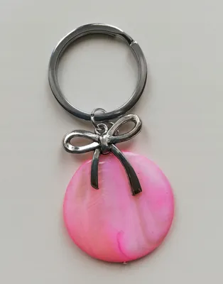 Obrázek produktu pro Přívěsek Na Klíče Perleťová Růžová Mašle Gadget