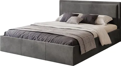 Produktbild von FEDVE Polsterbett Doppelbett Osterne Schlafzimmer Bett Bettkasten 140x200 cm Dunkelgrau (Riviera 95)