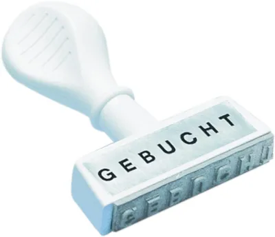 Image de WEDO® 193 12 Stempel Text Gebucht - Abdruck 45 mm