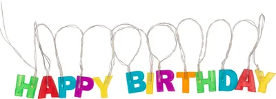 Produktbild von Happy Birthday LED-Lichterkette – Bunte Geburtstagsdeko mit Wow-Effekt! | Tolle Deko und Dekorationsidee für jede Geburtstagsparty