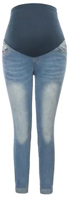 Produktbild von Maacie Umstandshosen Lange Elastisch Jeans für Schwangerschaft Bequem Jeans Früh