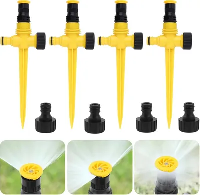 Image de 4 arroseurs rotatifs pour jardin avec raccord rapide