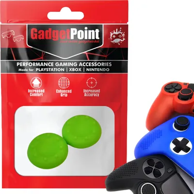 Produktbild von Thumbgrips - Thumb Grips voor PlayStation, PS5, Xbox X/S, One & Switch Pro Controller - Gaming Thumbgrips - Performance Anti-Slip Thumbsticks - Bescherming Accessoires - Thumbs Stippen - Groen -