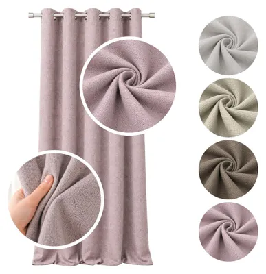 Produktbild von MEBLE ODNOWA, Vorhang gewebt Leinwand Zweiseitig, Vorhang Leinenoptik, Puderrosa, 140x250cm, Ösenvorhang, Vorhang mit Ösen, Pflegeleichter, Waschbarer