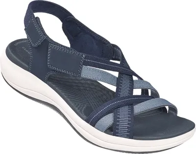 Produktbild von Clarks Damen Sandalen mit verstellbarem Klettverschluss und elastischen Riemchen