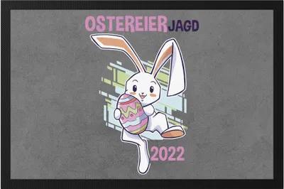 Produktbild von Ostereierjagd 2022 Fußmatte Osterhase Osterei Ostergeschenk Ostern