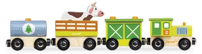 Immagine prodotto di Treno fattoria in legno Janod - Locomotiva giocattolo magnetica per bambini
