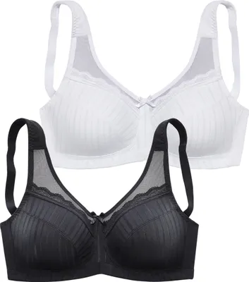 Produktbild von PETITE FLEUR Entlastungs-BH schwarz+weiß Größe 110 E