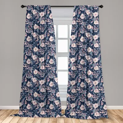 Produktbild von Abakuhaus, Fenstervorhänge, Magnolie und Rosen, 2-Panel-Set, 150 x 225 cm
