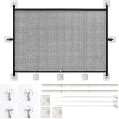 Image de Uniqoos® : Barrière de sécurité pour escaliers et protections de porte, 110 x 72 cm – Installation sans perçage, montage facile sans outils, flexible pour les enfants et les animaux de compagnie