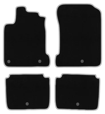 Produktbild von Fußmatten Velours Schwarz/Silber für Renault Latitude 2010-2015 Set 4-tlg
