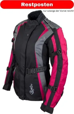 Produktbild von Roleff RO904 Damen Motorradjacke – Pink/Schwarz/Grau, wasserdicht, atmungsaktiv & mit Protektoren  Roleff Größe: XS,