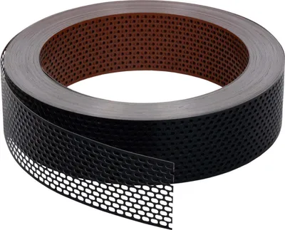 Produktbild von Lüftungsband Aluminium Rolle Traufgitter 50 mm x 120 m schwarz + ziegelrot