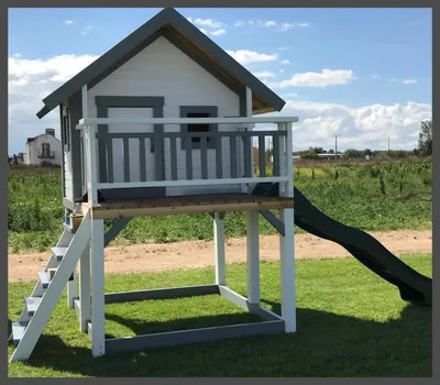 Zdjęcie produktu dla Kinder Huette Spielplatz Spielturm Baumhaus Kinderhaus Rutsche Hütte