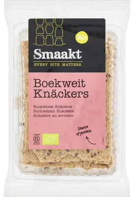 Produktbild von Smaakt Knäckers Buchweizen  175g – Glutenfreies, knuspriges Knäckebrot
