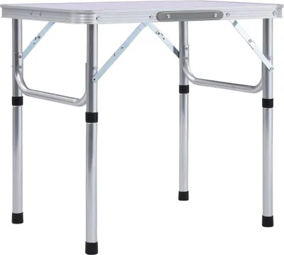 Zdjęcie produktu dla Składany stolik turystyczny, biały, aluminiowy, 60 x 45 cm