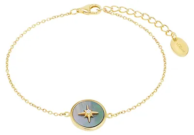Produktbild von s.Oliver Damen Armband 2038960 Silber 925 vergoldet Perlmutt Polarstern