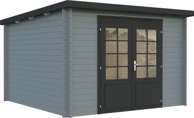 Produktbild von Gartenhaus Palmako Ella 8,7 m² 300 x 300 cm hellgrau-anthrazit