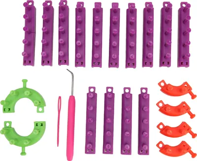 Immagine prodotto di Set telaio per maglieria, telaio fai da te, in plastica, leggero e portatile, per coperte e sciarpe, lavori manuali domestici