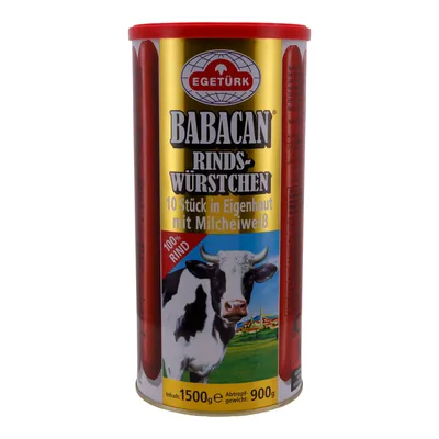 Produktbild von Rind-Würstchen Egetürk Babacan | Würstchen in Eigenhaut | 10 Stück, mit Milcheiweiß | 1500 g