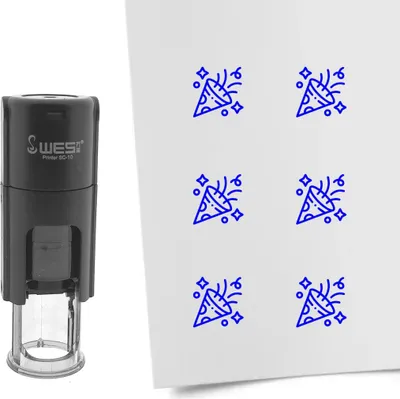 Obrázok produktu pre Konfety CombiCraft Stamp 10 mm okrúhly modrý atrament - za 1 kus
