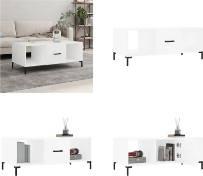 Obrázok produktu pre vidaXL Konferenčný stolík biely 102x50x40 cm materiál na báze dreva - Konferenčný stolík - Konferenčné stolíky - Príručný stolík - Rozkladací stolík