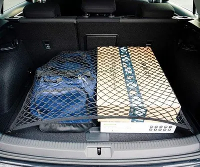 Obrázek produktu pro Unyqoos® Síťka do kufru 100 x 80 cm – elastická polyesterová síťka s robustními háčky, vhodná pro velké osobní automobily, SUV, kombi a obytné vozy, slouží jako organizér a zajišťuje náklad