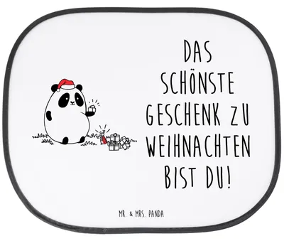 Produktbild von Mr. & Mrs. Panda Sonnenschutz Auto Fenster Panda Weihnachtsgeschenk - Weiß - Geschenk, Autoscheibe, saugnapf, Fürs