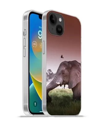 Produktbild von MuchoWow® Handyhülle Schutzhülle Hülle für Apple iPhone 14 Plus - Soft case Elefant - Gras - Sonne - Tiere Silikon Softcase Handy Hülle - Abbildung