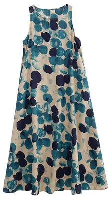 Produktbild von Retro Bohemian Kleid Floral Frau Baumwolle Ärmellose Casual Weste Kleid frauen Sommer Kleider Lose Fit Kleider