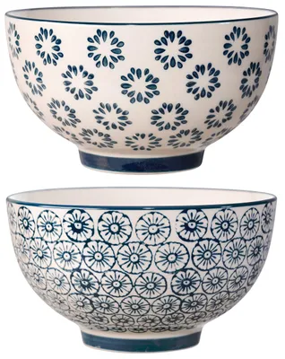 Müslischalen Kristina, Keramik, blau, Ø 13,5 cm, 2er-Set, 450 ml