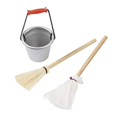Produktbild von HobbyFun Cleaning mop and bucket I, Materialien für Kunst-/Bastelset für Kinder, Braun, Weiß