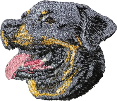 Produktbild von Rottweiler - Hund geformtes Aufnäher, besticktes Patch, einzigartiges Dekor für den Rucksack der Marke Art-Dog