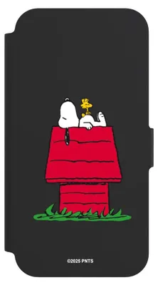 Produktbild von NIVOCASE Klapphülle für Apple iPhone 12 Pro  Handyhülle aus Kunst Leder NIVOflip schwarz Hund Peanuts Snoopy