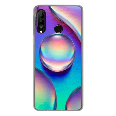 Produktbild von MuchoWow® Handyhülle Schutzhülle Hülle für Huawei P30 Lite Wasser - Regenbogen - Abstrakt Silikon Softcase Handy Hülle - Handyhülle