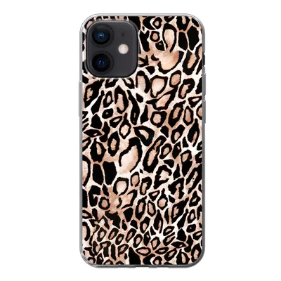 Produktbild von MuchoWow® Handyhülle Schutzhülle Hülle für iPhone 12 Panther Druck - Schwarz - Flecken Silikon Softcase Handy Hülle - Schutzhülle