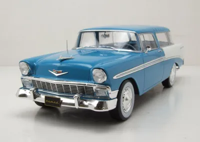 Produktbild von KK Scale 181292 Chevrolet Bel Air Nomad 1956 blau weiß 1:18