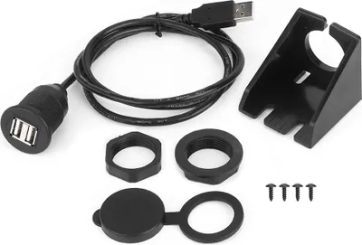 Immagine prodotto di Cavo dati USB2.0 da 1 spina a 2 prese Cavo adattatore per cruscotto impermeabile per auto e moto