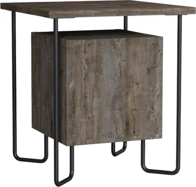 Image de Nargis - Table de chevet, 40x40x45h cm Marron, 2 Étagères