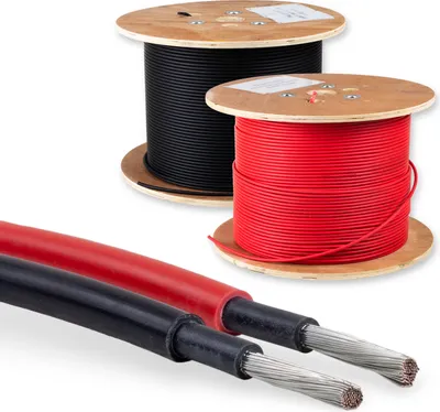 Produktbild von Protron Solarkabel 2x 1m 4mm² Paar rot + schwarz, 0% MwSt. PV Solar Kabel Solarleitung Kupfer für MC4, Photovoltaik 1500V DC  H1Z2Z2-K Halogenfrei