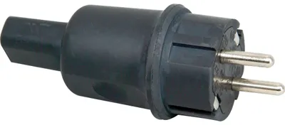 Produktbild von KOPP TPE-Schutzkontakt-Stecker 170516048, mit Knickschutz, schwarz