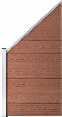 Productafbeelding van vidaXL WPC omheining set, 1 vlak stuk + 1 schuin stuk, 273x186 cm, bruin